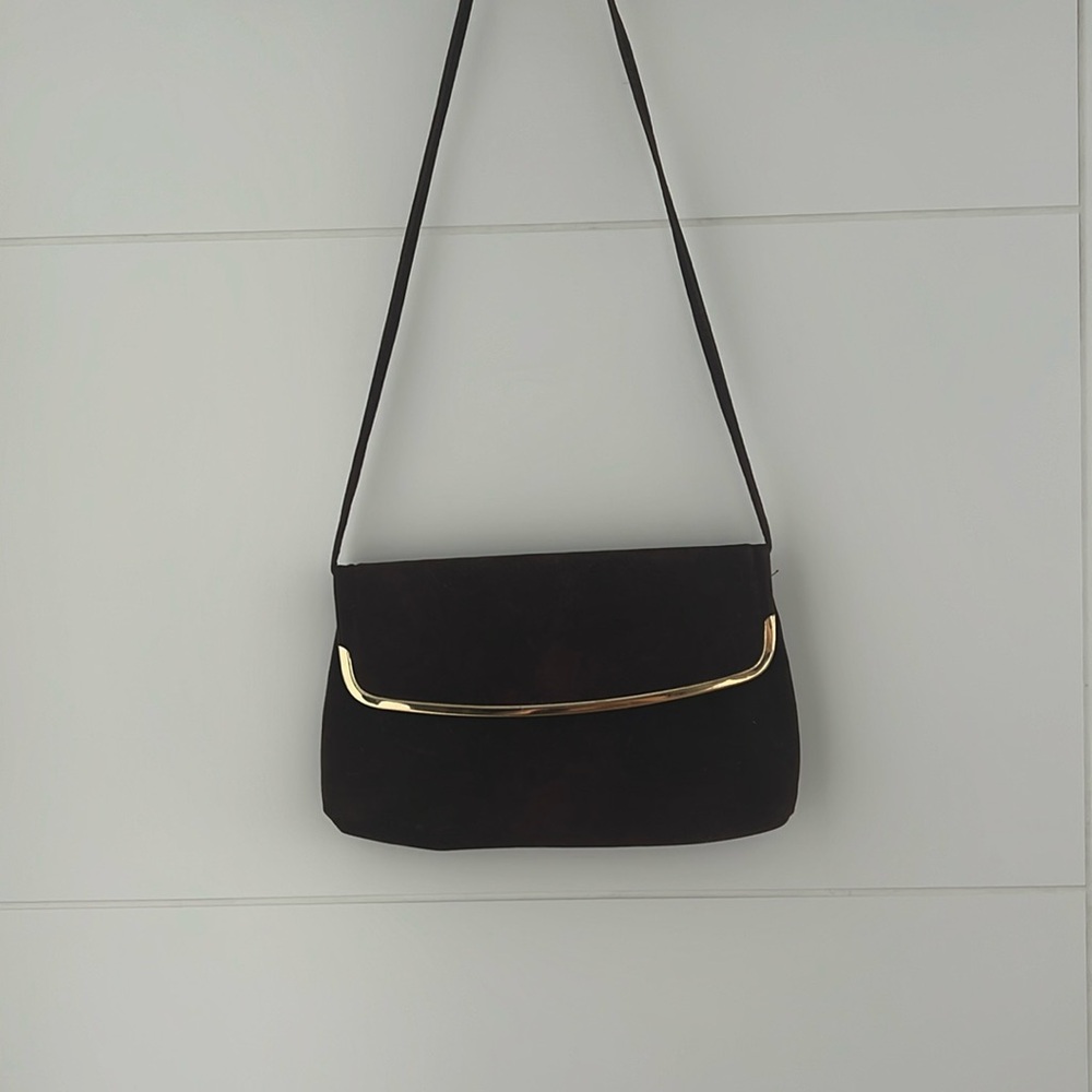 Vintage brown velvet Stocko purse